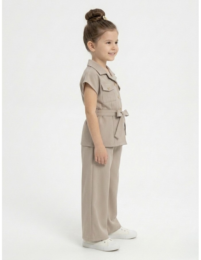 ENSEMBLE CAMEL MANCHES COURTES – FILLE
