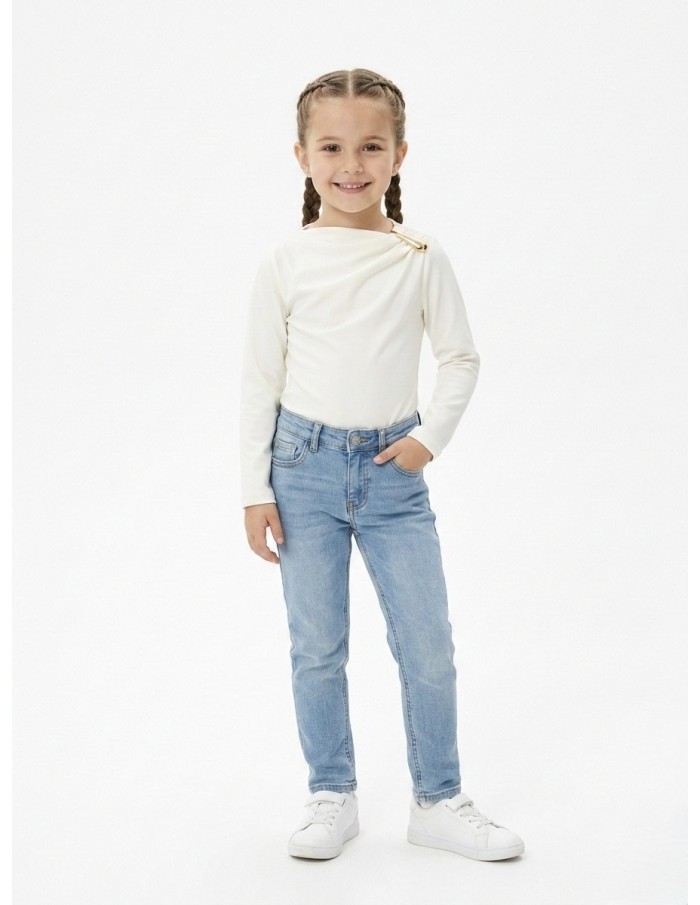 BODY BLANC DÉTAIL DORÉ - FILLE