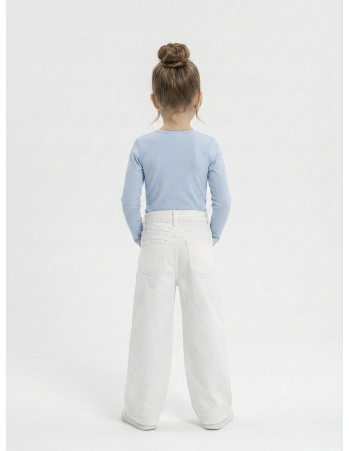 BODY BLEU À VOLANT MANCHES LONGUES – FILLE