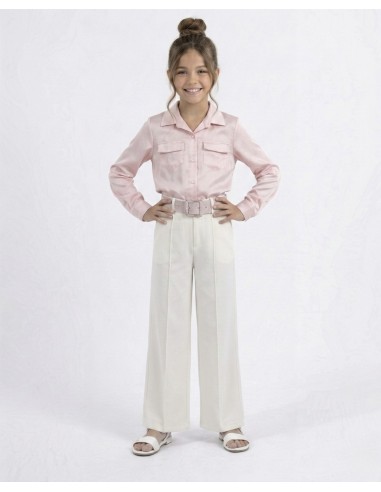 Ensemble rose chemise satinée +...