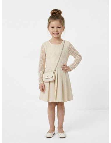 Robe beige en dentelle + sac assorti...