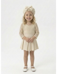 Robe beige dentelle avec... 2