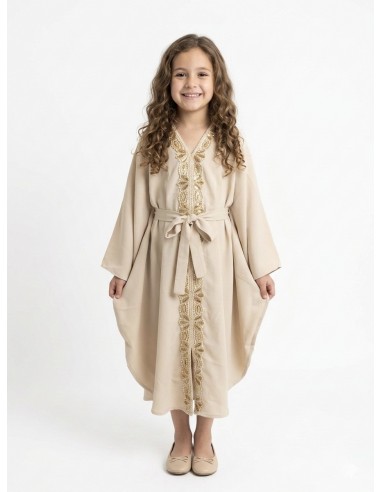 ABAYA ROBE BEIGE AVEC BRODERIES...