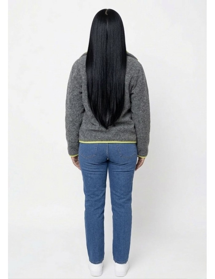 Veste polaire contrasté gris - femme