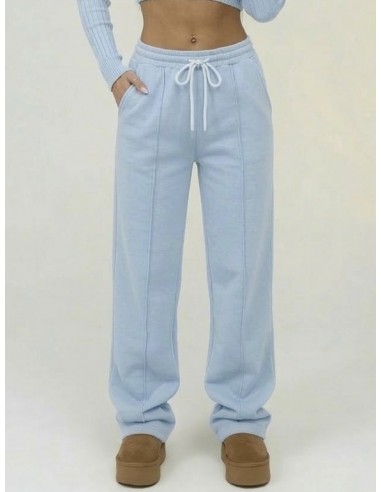 Jogging droit bleu doublé – FEMME