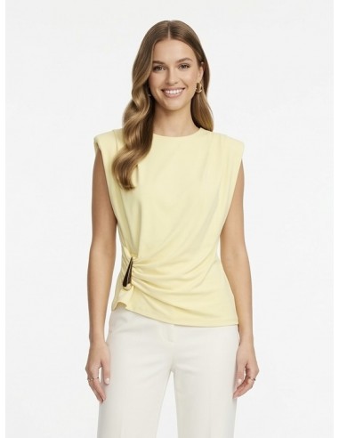 Haut jaune à épaulettes avec détail...