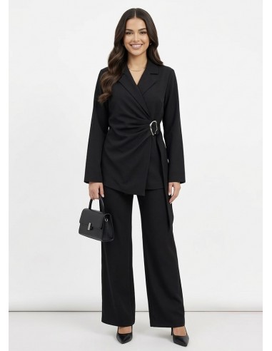 ENSEMBLE TAILLEUR NOIR ASYMÉTRIQUE -...