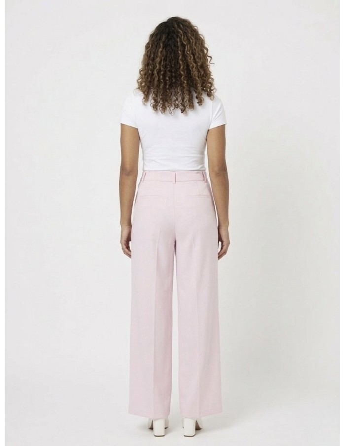 PANTALON FLUIDE DROIT ROSE LARGE – FEMME