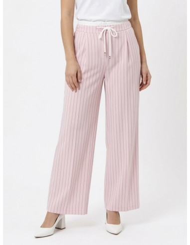 PANTALON FLUIDE ROSE A RAYURES ET...