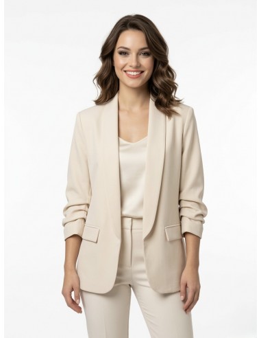 VESTE BLAZER UNI MANCHES FRONCÉS...