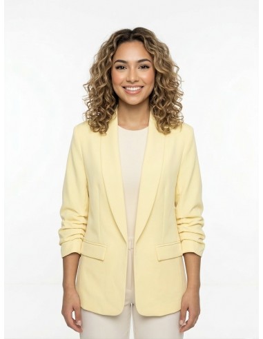 VESTE BLAZER UNI MANCHES FRONCÉS...