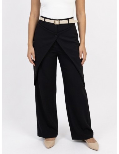 PANTALON FLUIDE NOIR & CEINTURE BEIGE...