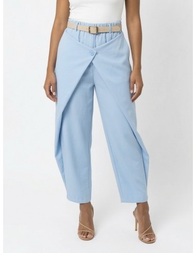 PANTALON FLUIDE BLEU CIEL & CEINTURE...