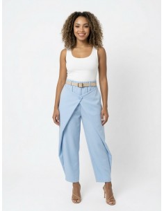 PANTALON FLUIDE BLEU CIEL &... 2