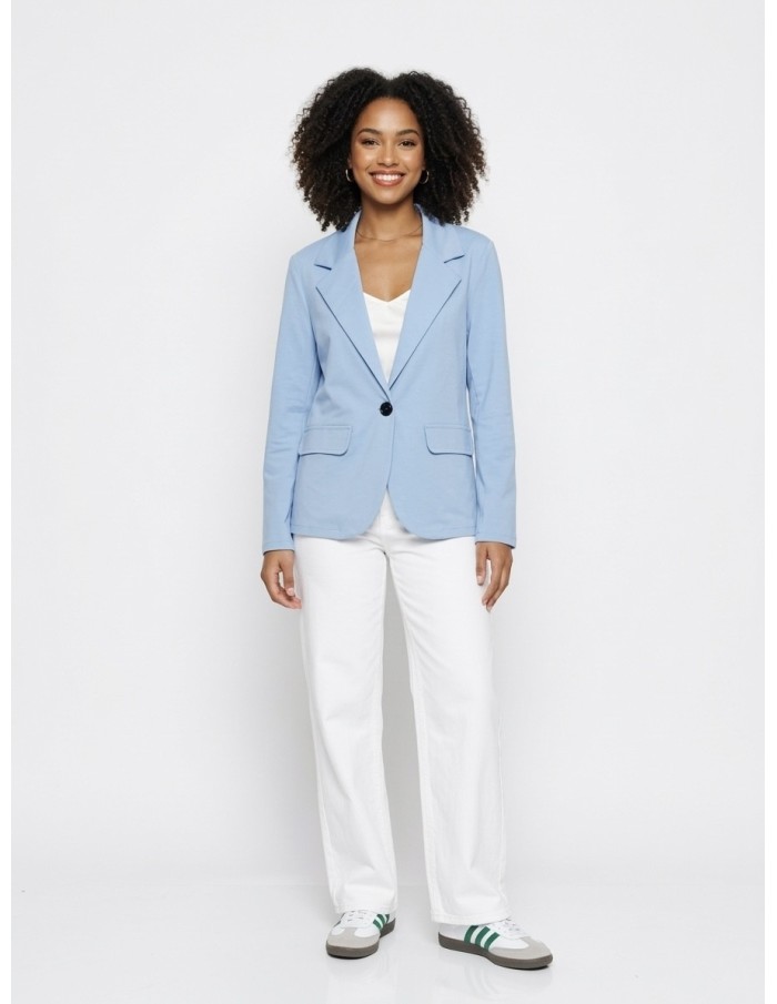 VESTE BLAZER BLEU CIEL UNI À bouton - FEMME