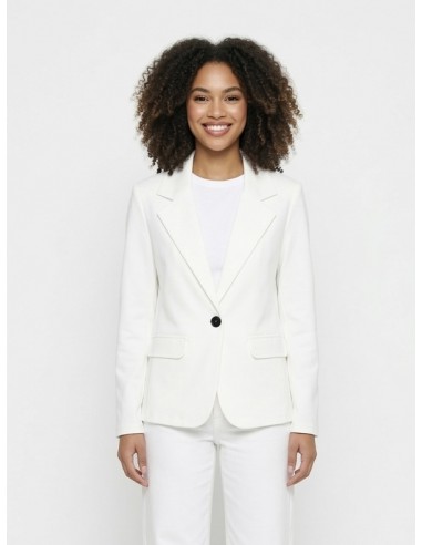 VESTE BLAZER BLANCHE UNI À bouton -...