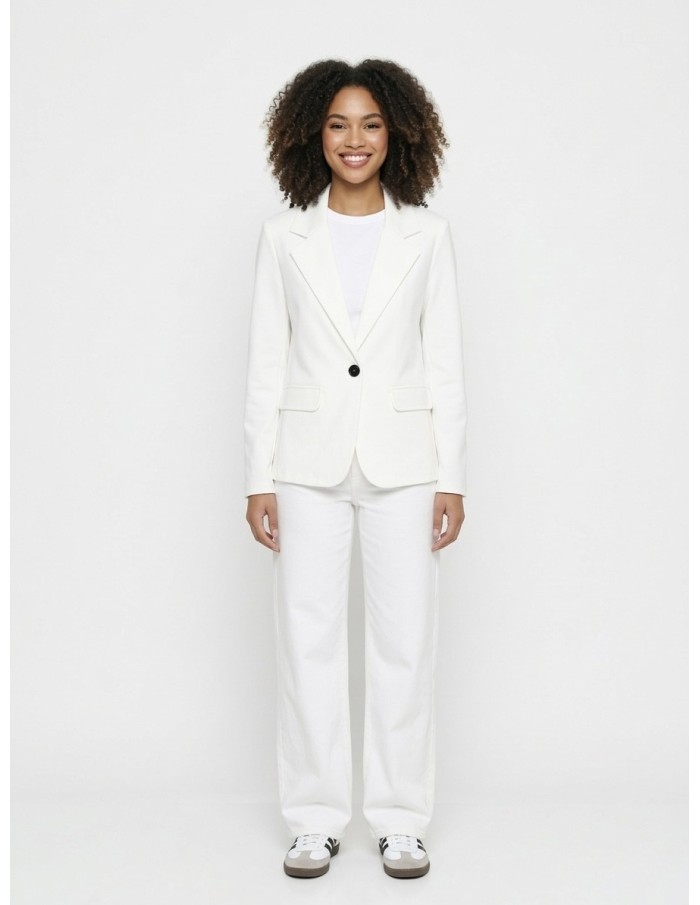 VESTE BLAZER BLANCHE UNI À bouton - FEMME