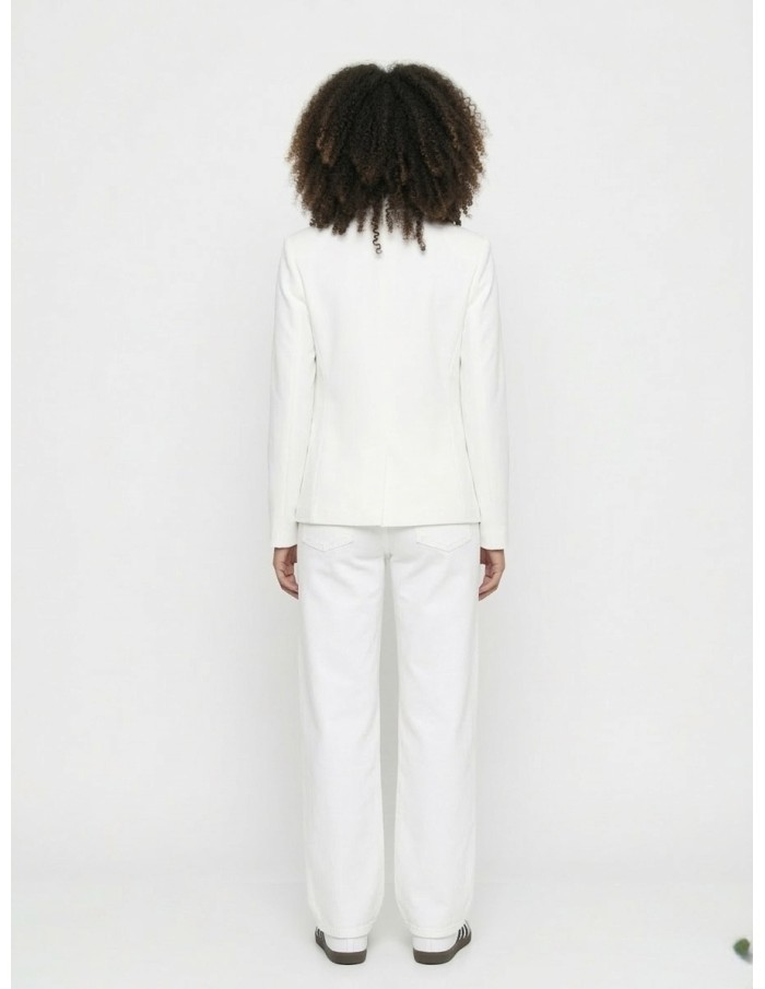 VESTE BLAZER BLANCHE UNI À bouton - FEMME