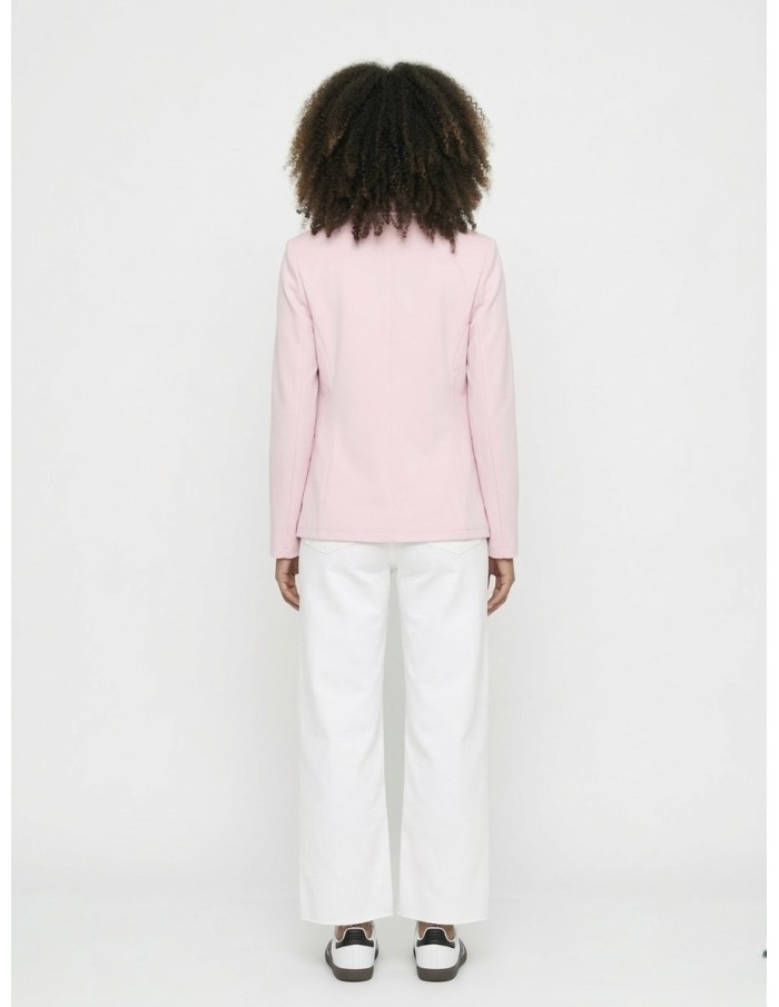 VESTE BLAZER ROSE PASTEL UNI À bouton - FEMME