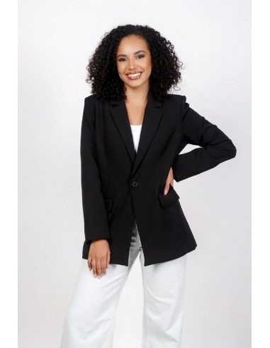 VESTE BLAZER NOIR  UNI À bouton - FEMME
