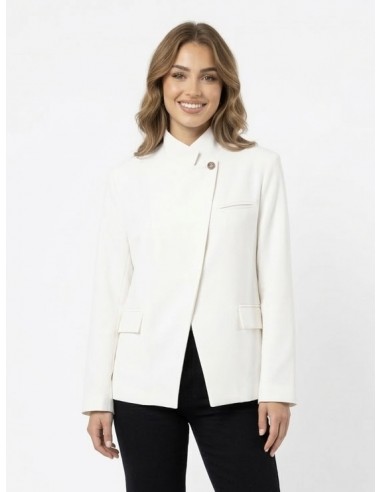 Veste blazer col montant blanc - femme