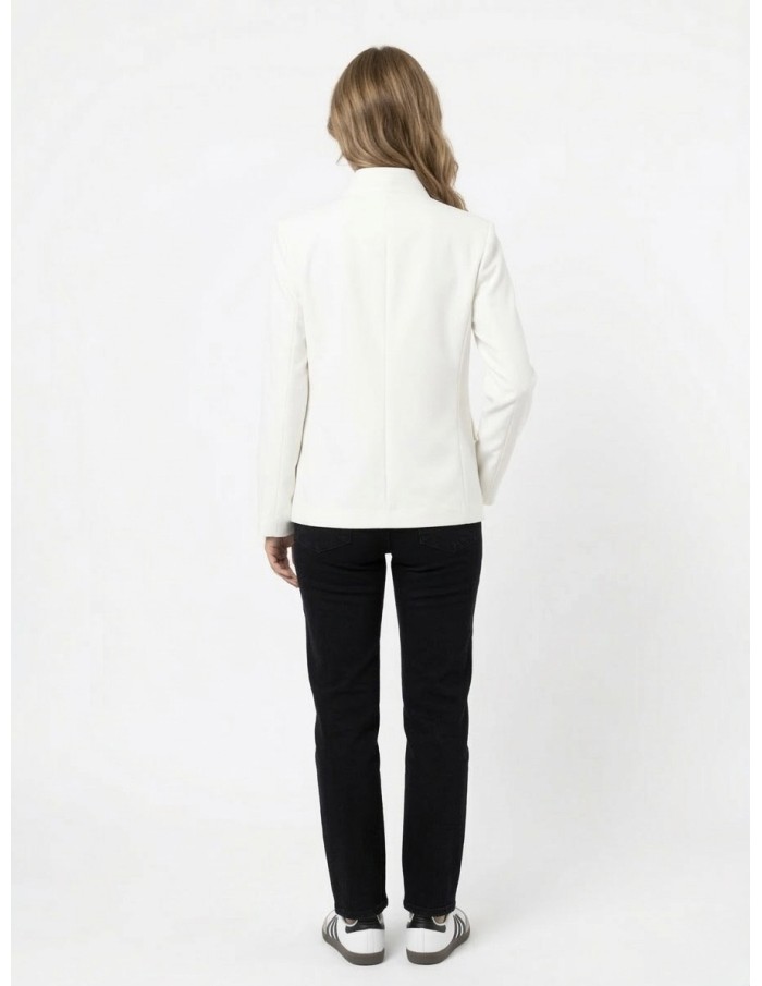 Veste blazer col montant blanc - femme