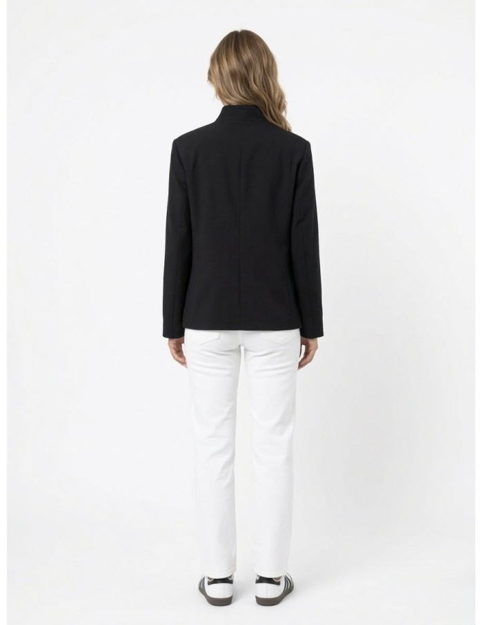 Veste blazer col montant noir - femme