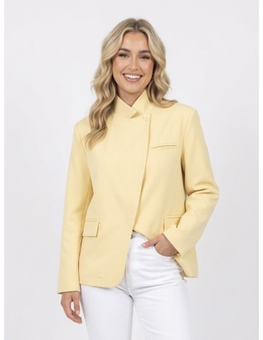 Veste blazer col montant jaune - femme
