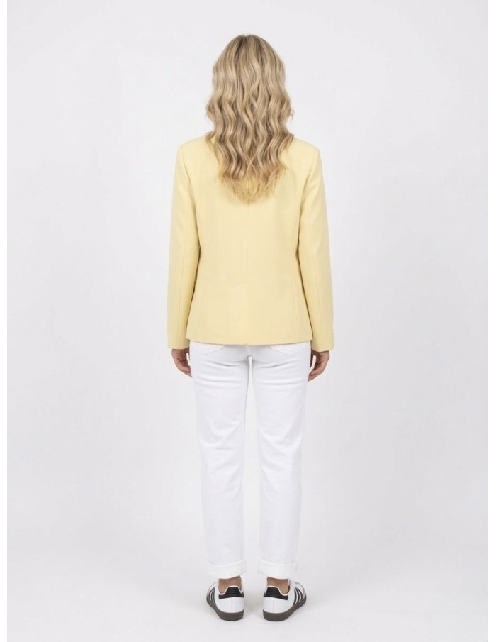 Veste blazer col montant jaune - femme