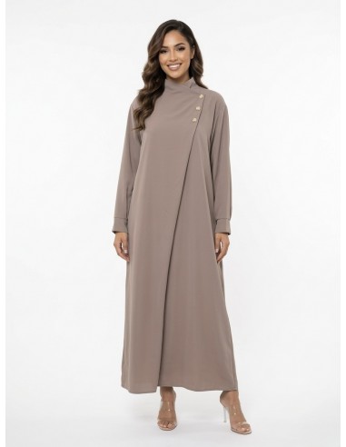 ROBE ABAYA AVEC DÉTAILS BOUTONS DORÉS...