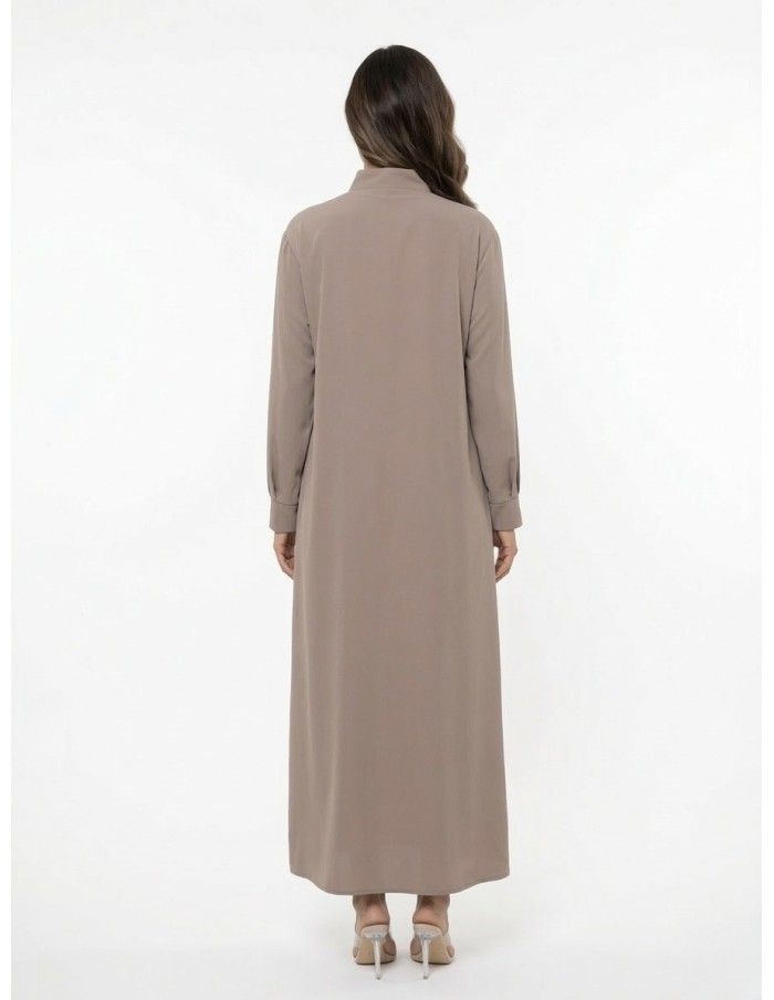 ROBE ABAYA AVEC DÉTAILS BOUTONS DORÉS - FEMME