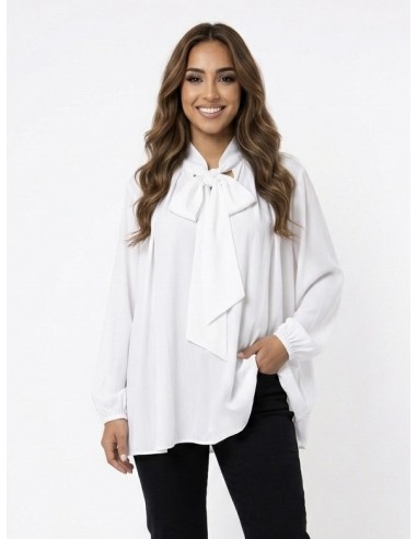 TOP BLOUSE Lavallière blanche a noeud...