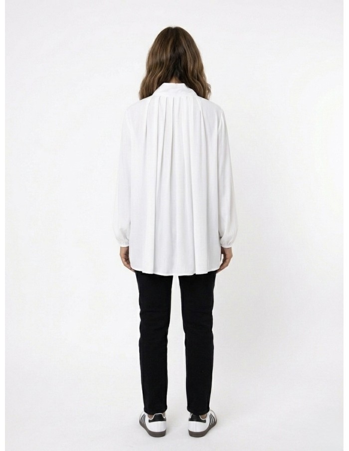 TOP BLOUSE Lavallière blanche a noeud - FEMME