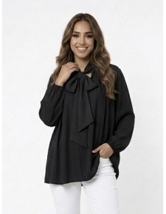TOP BLOUSE Lavallière noir...