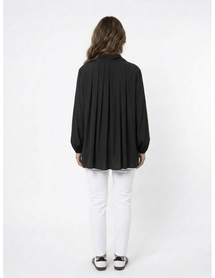 TOP BLOUSE Lavallière noir a noeud - FEMME