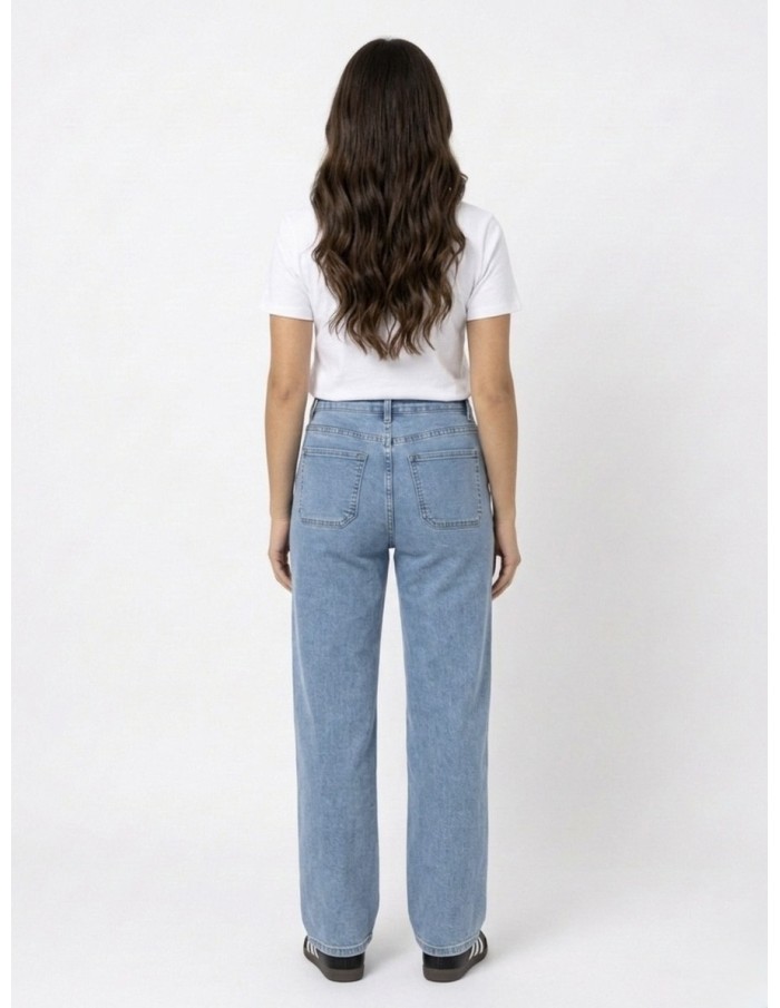 JEAN WIDE LEG BOUTONS COLORÉS & POCHES PLAQUÉES - FEMME