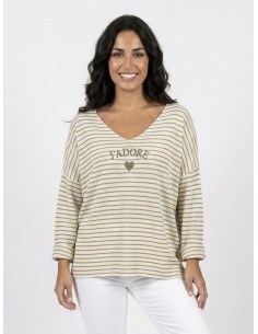 PULL RAYÉ "J’ADORE" VERT...