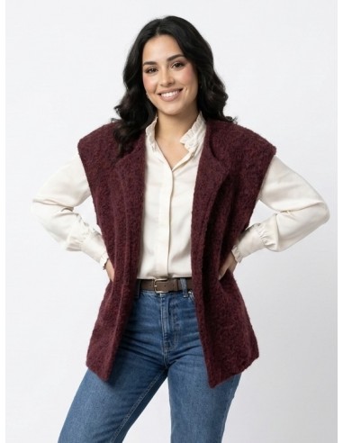 GILET SANS MANCHES OVERSIZE BORDEAUX...