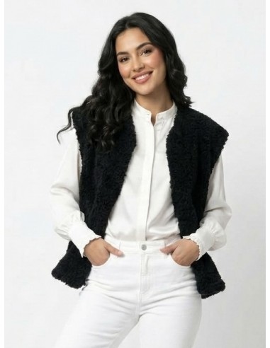 GILET SANS MANCHES OVERSIZE NOIR - FEMME