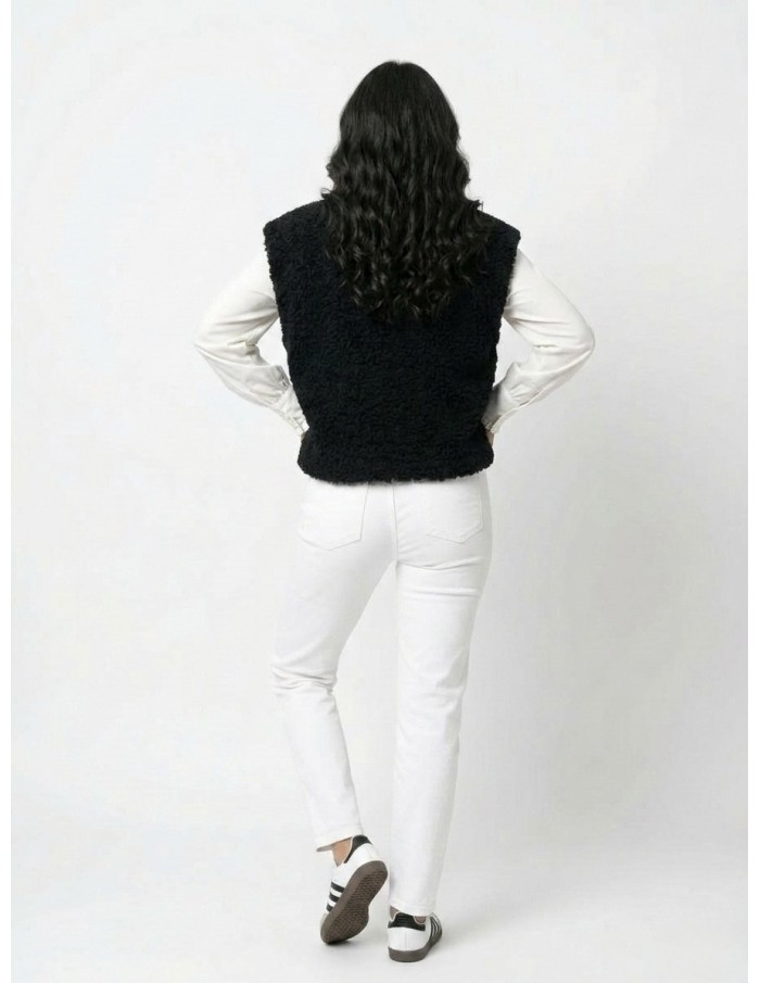 GILET SANS MANCHES OVERSIZE NOIR - FEMME