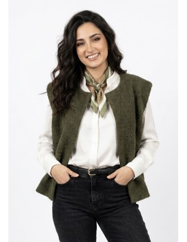 GILET SANS MANCHES OVERSIZE KAKI - FEMME