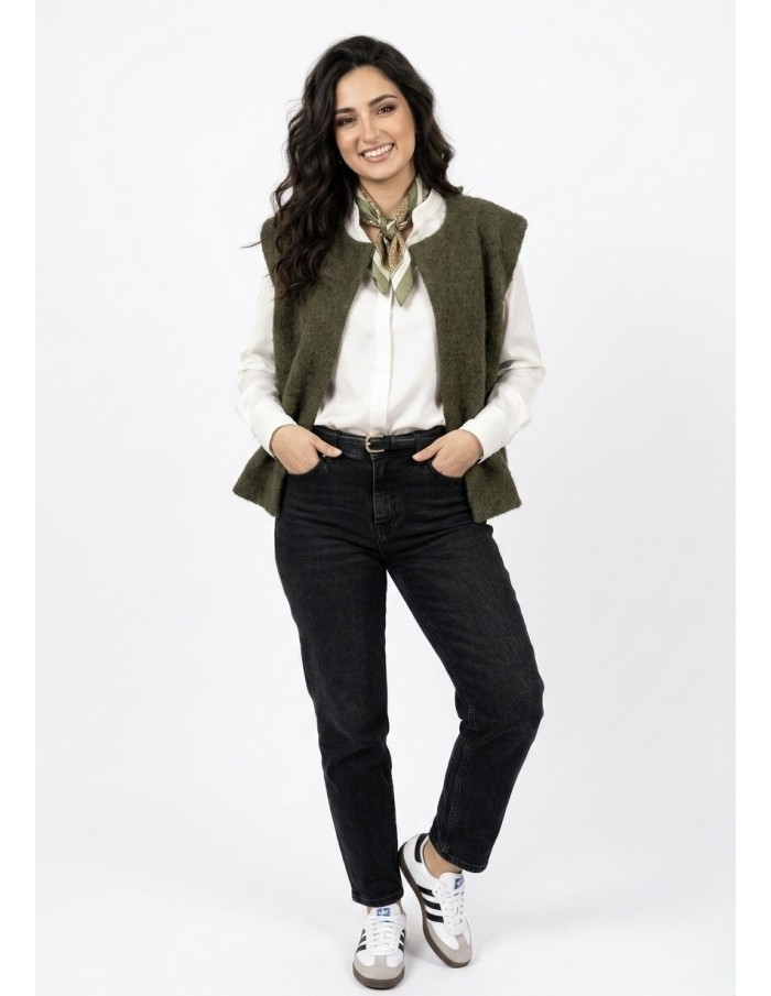 GILET SANS MANCHES OVERSIZE KAKI - FEMME