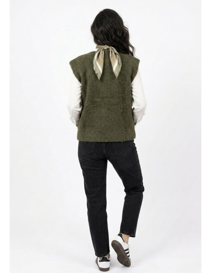 GILET SANS MANCHES OVERSIZE KAKI - FEMME