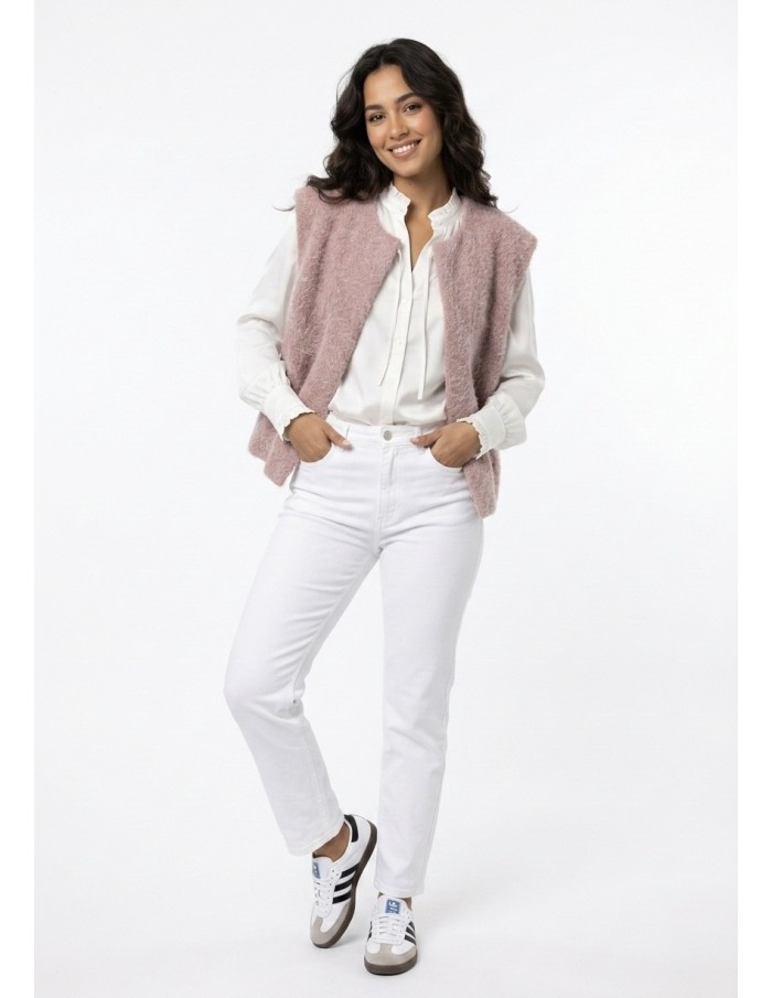 GILET SANS MANCHES OVERSIZE ROSE CLAIR - FEMME