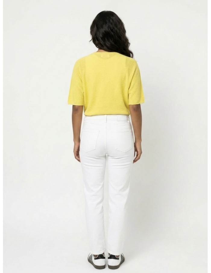 PULL TOP EN MAILLE LÉGÈRE JAUNE - FEMME