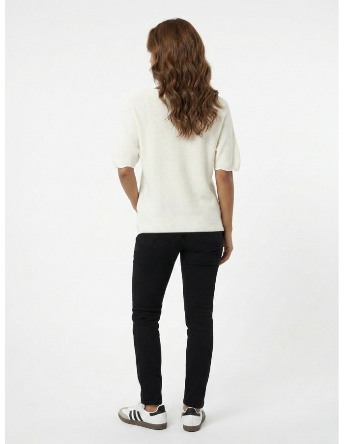 PULL TOP EN MAILLE LÉGÈRE ECRU - FEMME