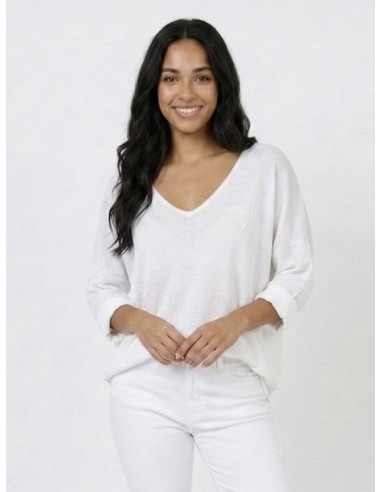 Top pull Oversize "Amour" Blanc - FEMME