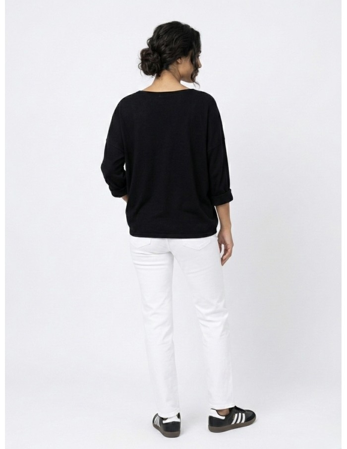 Top pull Oversize "Amour" noir - FEMME
