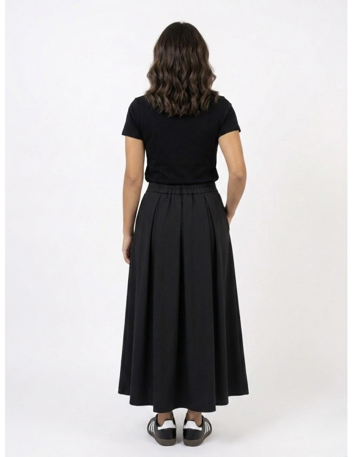 JUPE LONGUE ÉVASÉE NOIR – FEMME
