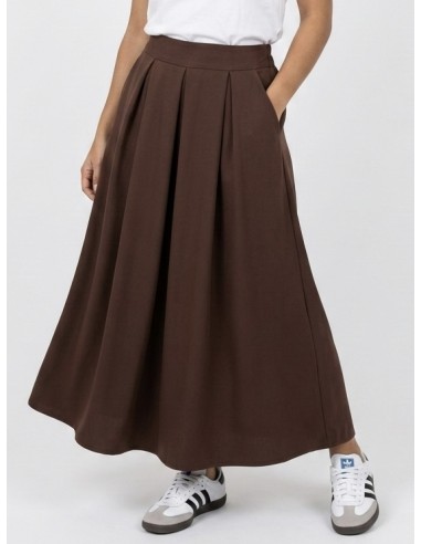 JUPE LONGUE ÉVASÉE MARRON – FEMME